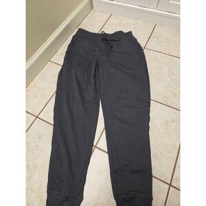 Lole Womens Charcoal Gray Heathered Jogger Sweatpants Drawstring Pockets Small